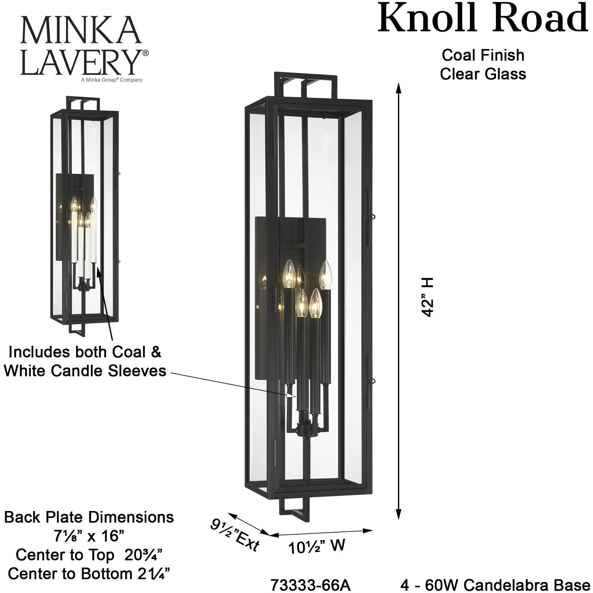 Great Outdoors Knoll Road 4 Light Coal Outdoor Wall Mount